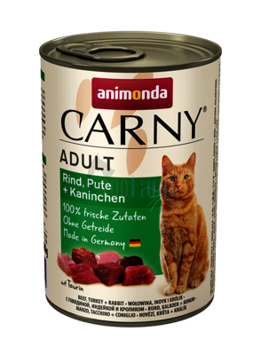 Animonda Cat Carny Adult Rind, Pute und Kaninchen 12x400g