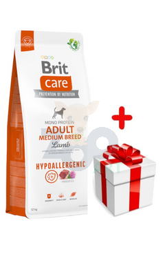 BRIT CARE Dog Hypoallergenic Adult Medium Breed Lamb 12kg + Überraschung für den Hund
