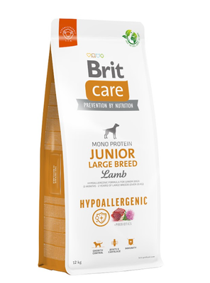 BRIT CARE Dog Hypoallergenic Junior Large Breed Lamb 12kg + BRIT CARE Dog Dental Stick Immuno -5% billiger!!!