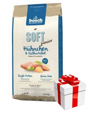 Bosch Soft Junior Huhn & Süßkartoffeln 12,5 kg+Überraschung für den Hund