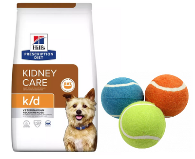 HILL'S PD Prescription Diet Canine k/d 12kg + Schwimmender Tennisball 1 Stück GRATIS!
