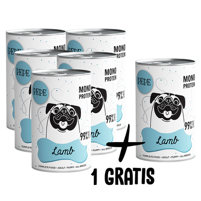 PEPE MONO PROTEIN Lamb (Lammfleisch) 5x400g+1 GRATIS !!!