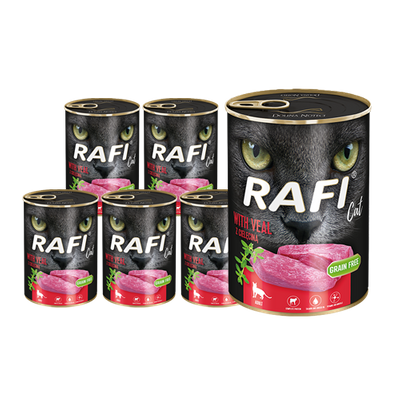RAFI Cat Adult mit Kalbfleisch 6x400g