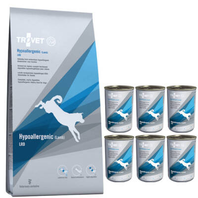 Trovet LRD Hund Hypoallergenic Lamm 12,5 kg + LRD Hypoallergenic - Lamb 6x400g