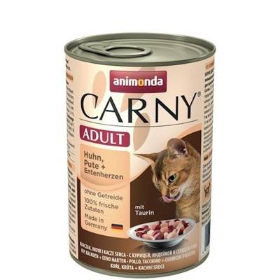 Animonda Cat Carny Adult Huhn, Pute i Entenherzen 400g 
