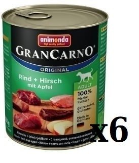 Animonda Dog GranCarno Adult Rind, Hirsch und Apfel 6x800g