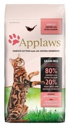 Applaws trockenes Katzenfutter 400 g - mit Huhn und Lachs + Überraschung für die Katze