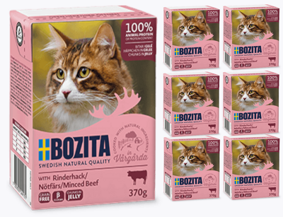 BOZITA Cat Gehacktes Rindfleisch In Gelee 6x370g