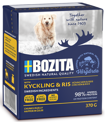 BOZITA Dog: Huhn und Reis in Gelee 370g