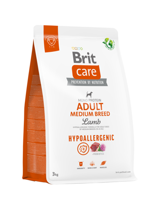 BRIT CARE Dog Hypoallergenic Adult Medium Breed Lamb 3kg