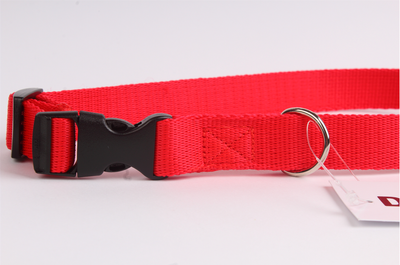 DogStuffs Halsband mit Kunststoffschnalle 20mm/30-55cm rot