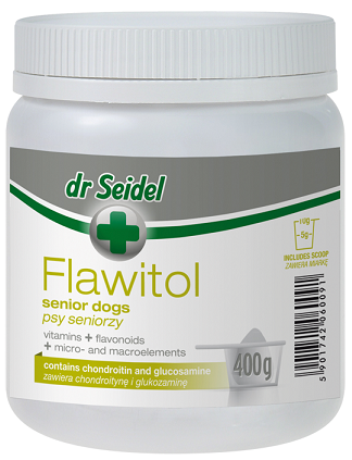 Dr. Seidel FLAWITOL für ältere Hunde Vitamin- und Mineralstoffpräparat mit Traubenflavonoiden 400g