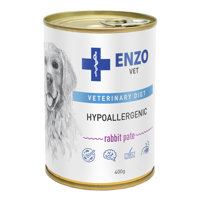 ENZO VET Hypoallergenes Futter mit Kaninchen für Hunde 16x400g