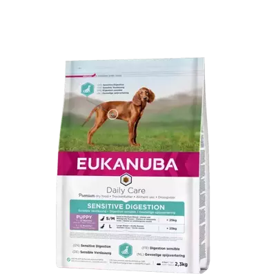 EUKANUBA Sensitive Verdauung Welpe 2,3kg + Überraschung für den Hund