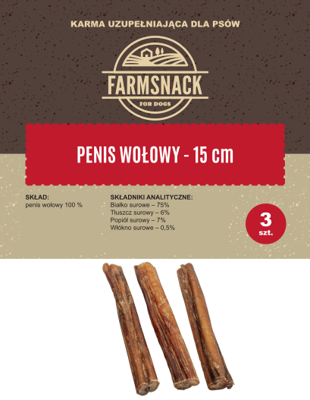 FarmSnack Rindfleisch Penis 3 Stück 15cm 