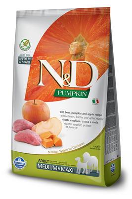 Farmina N&D Pumpkin Grain Free canine BOAR AND APPLE ADULT MEDIUM & MAXI 12kg