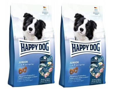 HAPPY DOG FitVital Junior, Trockenfutter, für Welpen, 7-18 Monate, 2x10 kg