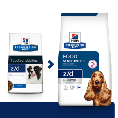 HILL'S PD Prescription Diet Canine z/d  Food Sensitivities 3kg+Überraschung für den Hund