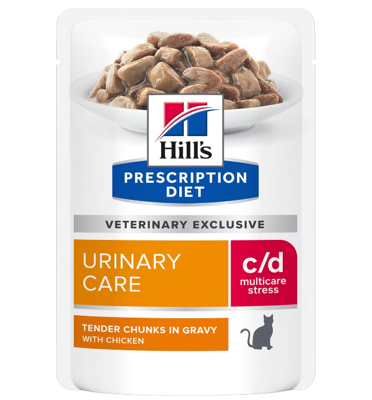 Hills Prescription Diet c/d Urinary Stress Huhn Frischebeutel Katze 85g