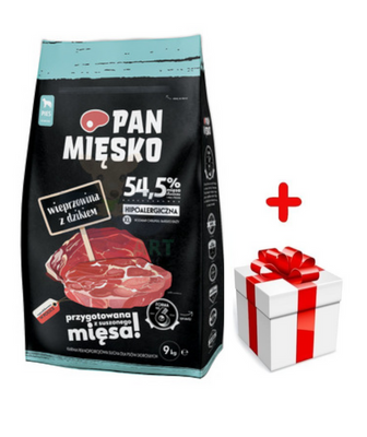 PAN MIĘSKO Schweinefleisch mit Wildschwein XL 9kg + Überraschung für den Hund