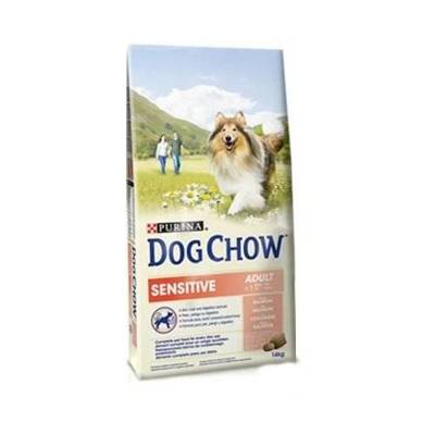 PURINA Dog Chow Adult Sensitive Salmon 14kg + Dolina Noteci 150g