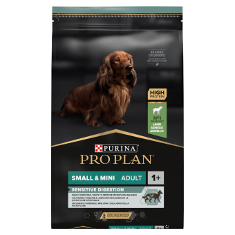 Purina Pro Plan Adult SMALL & MINI Sensitive Digestion Optidigest - Lamm 7kg + Überraschung für den Hund