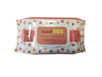 SalviettZOO - Hunde- und Katzenpflegetücher 50 Stück (mit Pfirsichduft)