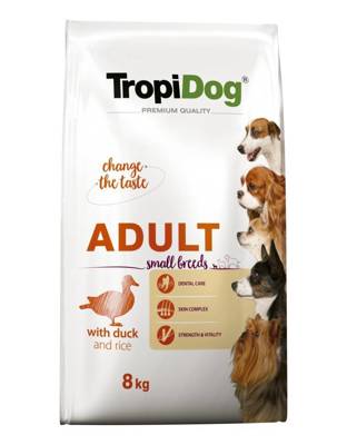 TROPIDOG Premium Adult Small Breeds mit Ente und Reis 8kg