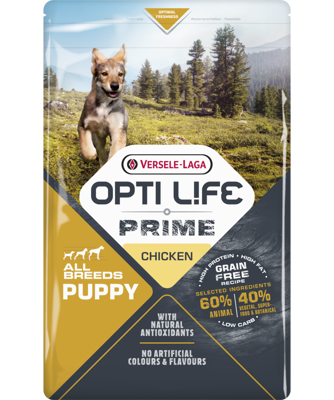 VERSELE-LAGA Opti Life Prime Puppy 2,5kg - getreidefreies Futter für Welpen mit Huhn