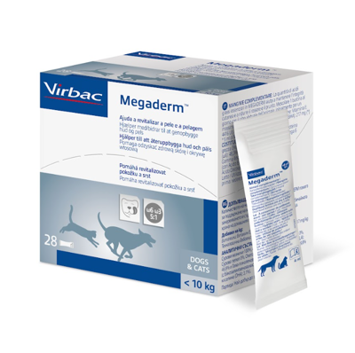 VIRBAC Megaderm 28x4 ml Nahrungsergänzungsmittel für Hunde und Katzen bis zu 10 kg bei Hautproblemen