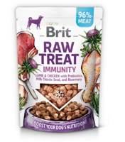 BRIT CARE Dog Raw Treat Immunity Lamb & Chicken with Probiotics, Milk Thistle Seed and Rosemary 40g